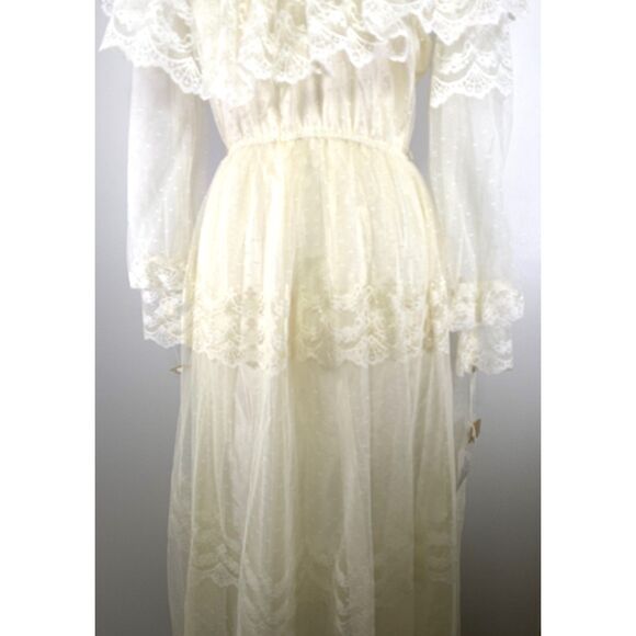 NWT VTG Cummings Victorian Lace Wedding Dress Romantic Intermission Length -flaw - Picture 11 of 13